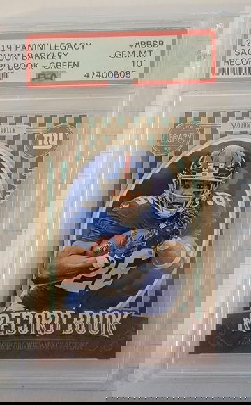 2019 Legacy Record Book Green Saquon Barkley 26/100 PSA 10 Population 1