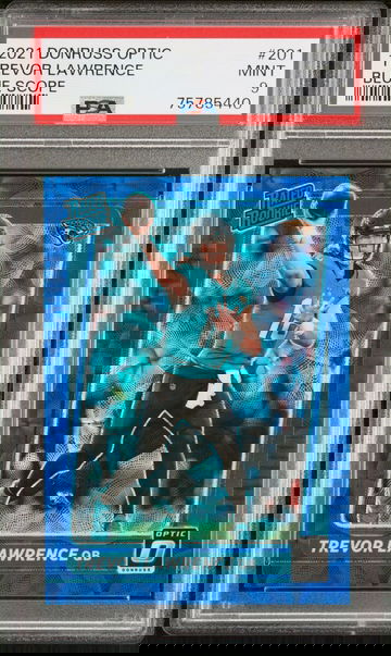 2021 Donruss Optic Rated Rookie Blue Scope Trevor Lawrence #201 PSA 9
