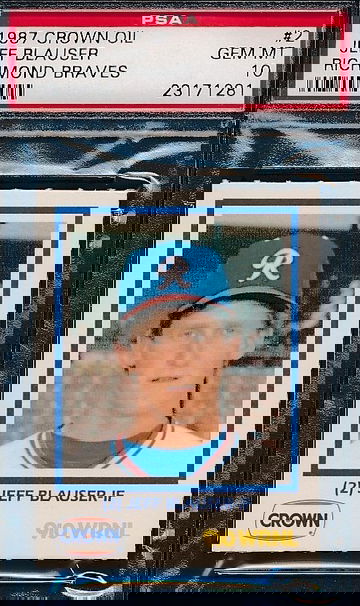 1987 Crown Oil 2 Jeff Blauser RC PSA 10 GEM MT 1281