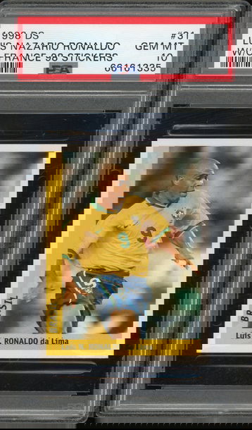 1998 DS World Cup France Stickers Ronaldo #31 PSA 10 POP 1 Brazil