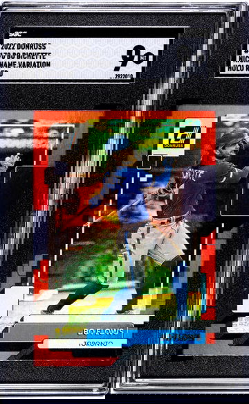 2022 Donruss Holo Red Bo Bichette #170 Nickname Variation SGC 9