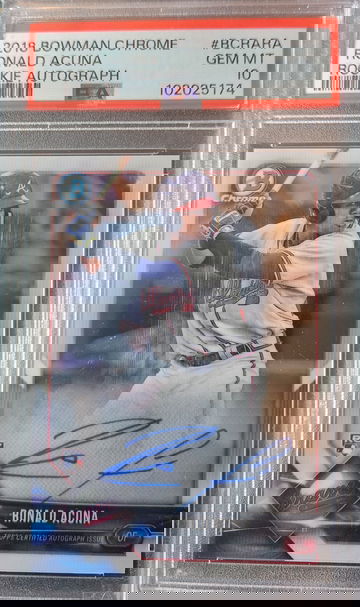2018 Bowman Chrome Ronald Acuna Jr Auto PSA 10