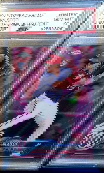 Juan Soto 2018 Topps Chrome Update Pink Refractor #HMT55 PSA 10