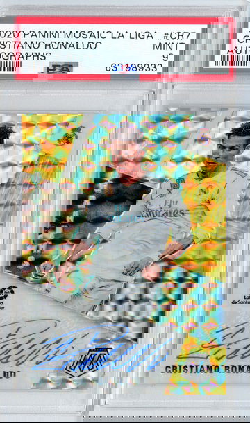 2020 Panini Mosaic La Liga Cristiano Ronaldo Real Madrid Auto PSA 9 