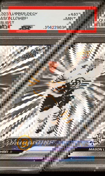 2023 Upper Deck Outburst Silver Mason Lohrei #497 PSA 9