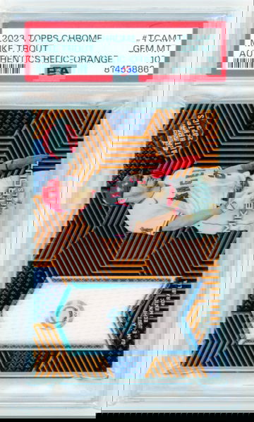 2023 Topps Chrome #TCAMT Mike Trout Authentics Relic-Orange PSA 10 GEM MINT!