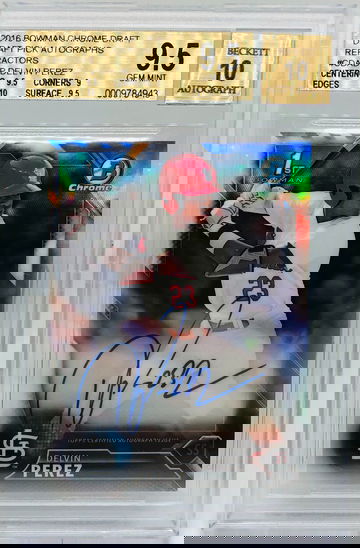 2016 Bowman Chrome Delvin Perez Refractor Auto