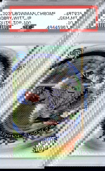 2020 Bowman Chrome Scouts Top 100 #BTP25 Bobby Witt Jr. PSA 10