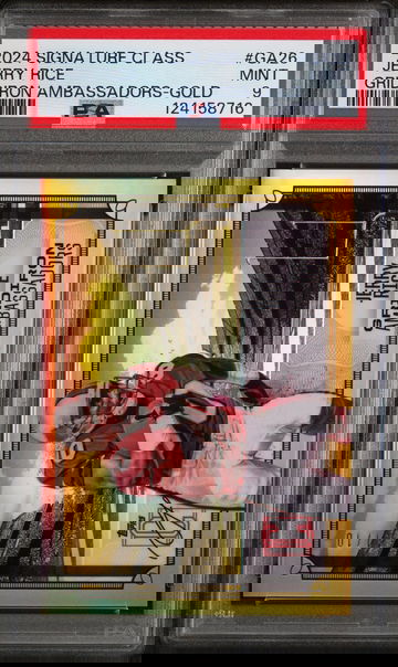 2024 Topps Signature Class Gridiron Ambassadors Gold Jerry Rice #GA26 /10 PSA 9