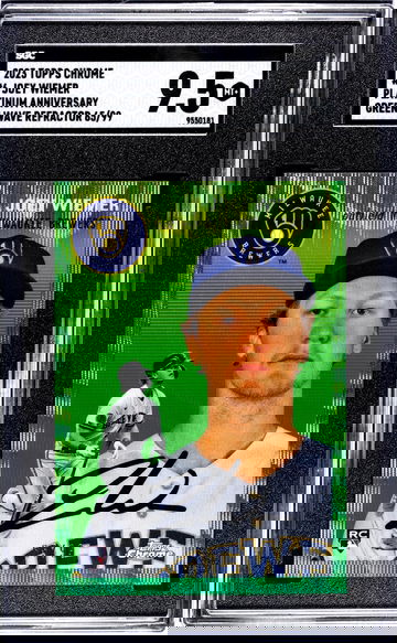 2023 Topps Chrome Platinum Green Refractor Joey Wiemer #6 RC /99 SGC 9.5