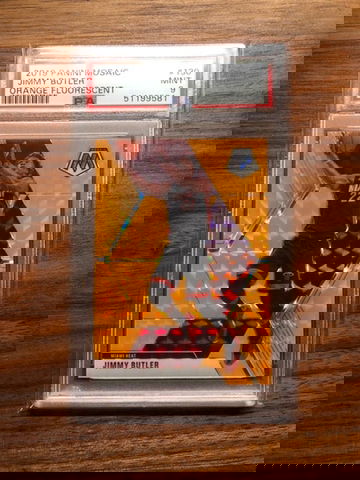 2019 Mosaic Orange Fluorescent Jimmy Butler PSA 9 