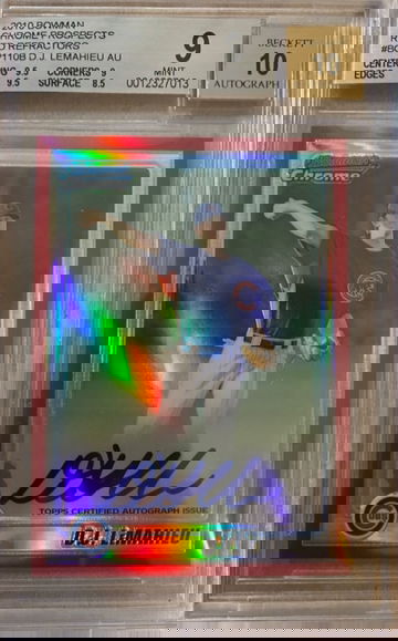 2010 Bowman Chrome Prospects RED REFRACTOR DJ Lemahieu RC 9/10 Auto