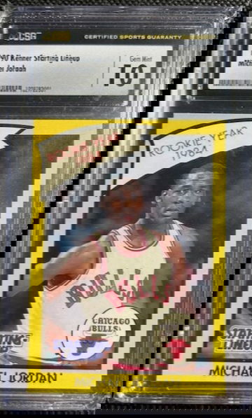 1990 Kenner Michael Jordan Starting Lineup Yellow Rookie Year 1984 CSG 10 GEM MINT POP 2