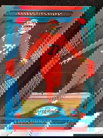 2025 Panini Certified  Josh Simmons RC  Teal Mirror  /75  Kansas City Chiefs  Rookie