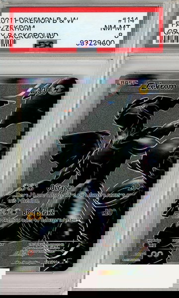 2011 POKEMON BLACK WHITE FA ZEKROM #114 GRAY BACKGROUND PSA 8