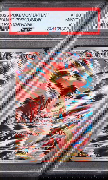 2025 Pokemon Destined Rivals Illustration Rare Ethan's Typhlosion #190 PSA 9