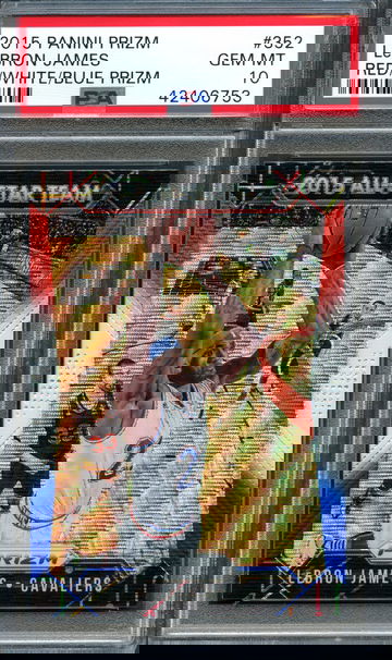 2015 Prizm Red White Blue Lebron James AS #352 PSA 10