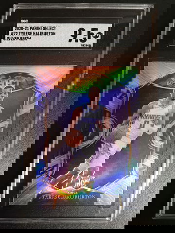 2020-21 Panini select silver #72 RC Tyrese halliburton SGC 9.5