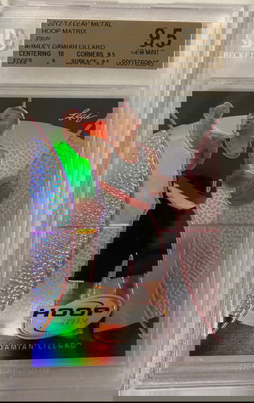 2012-13 leaf metal hoop matrix pink #HMDL Damian lillard 9.5 gem mint 01/25 pop 4 none higher