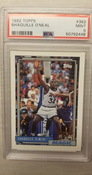 1992Topps Shaquille O'neal rookie draft pick #362 card PSA 9