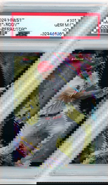 2024 Finest #101 Mike Trout Gold Refractor PSA 10 GEM MINT!