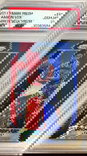 De'Aaron Fox 2017 Red White Blue Prizm PSA 10