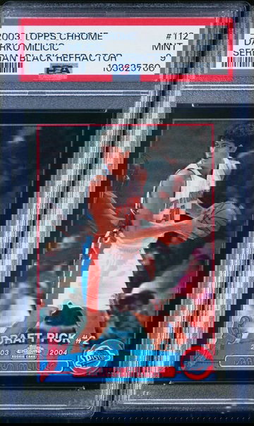 2003 TOPPS CHROME 112 DARKO MILICIC SERBIAN BLACK REFRACTOR /500 PSA 9