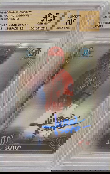 2016 Bowman Chrome Juan Soto Auto BGS 9.5/10 True Gem