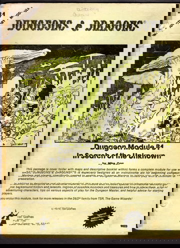 Dungeons & Dragons In Search of the Unknown Module B1 1979 TSR 9023