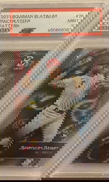 Spencer Steer [Ice Pattern] #76 2023 Bowman Platinum RC PSA 9