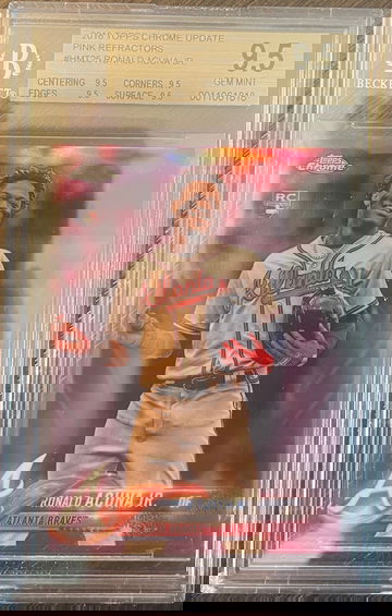 2018 Topps Chrome Update Ronald Acuna Jr Pink Refractor #HMT25