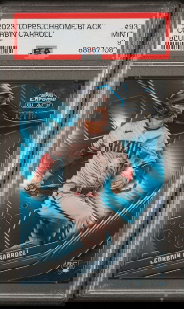 2023 Topps Chrome Black Corbin Carroll Blue 12/75 PSA 9 Diamondbacks
