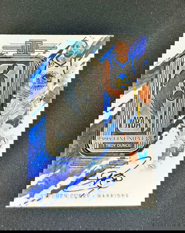 2023 Stephen Curry Panini Impeccable Silver Bar Sapphire Blue Auto 1/5 Signature Jumbo Autograph