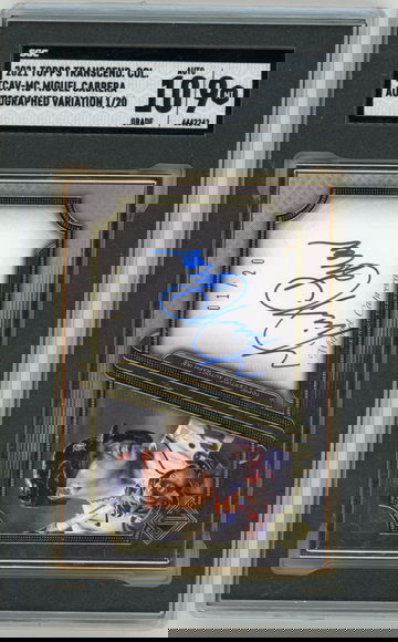2021 Topps Transcendent Collections TCAV-MC Miguel Cabrera Autograph Gold Frame #'d 01/20 SGC 10 / 9 Auto Tigers