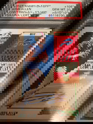 2018 Panini Playoff Josh Allen Contenders Preview auto feet visible 10/24 Pop 1