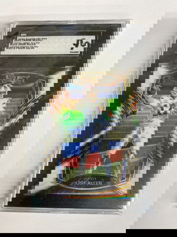2020 Panini Select #222 Josh Allen Club Level White Prizm serial number 32/35