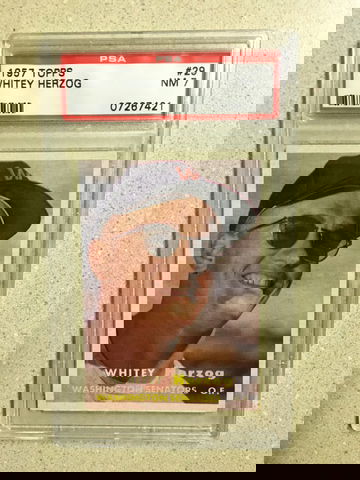 1957 Topps #29 Whitey Herzog PSA 7 NM SENATORS HOF ROOKIE 