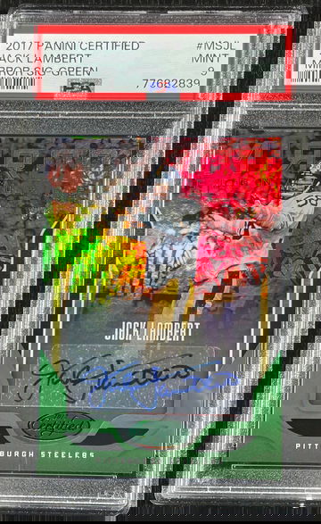 Jack Lambert 2017 Panini Certified Mirror Signatures Green #3/5 PSA Mint 9