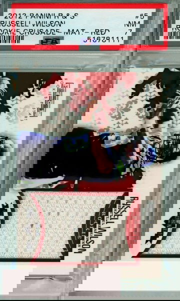 2012 PANINI ROOKIES STARS ROOKIE CRUSADE - RED RUSSELL WILSON #5 SP PSA 7 POP 2