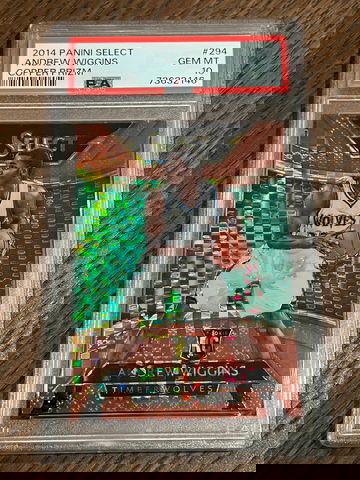 PSA 10 2014-15 Panini Select Andrew Wiggins Copper Prizm Courtside RC #294 /49!