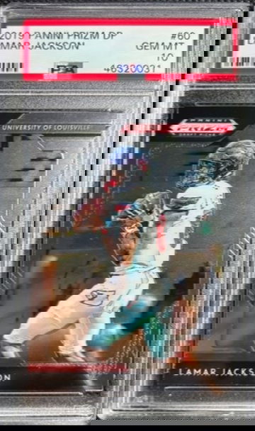 2019 Panini Prizm Draft Picks Lamar Jackson PSA 10 Gem Mint Rare Pop 12