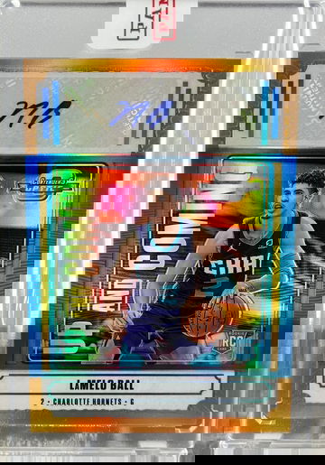 2020-21 Contenders Optic Lamelo Ball Up And Coming Orange Prizm Rookie Auto /25