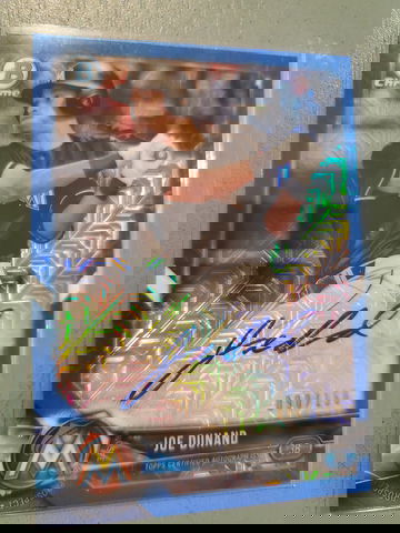 JOE DUNAND 2018 BOWMAN CHROME BLUE MOJO REFRACTOR AUTO #'D 90/150