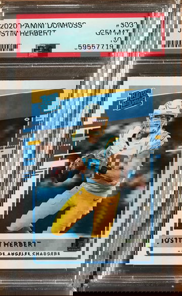 2020 Panini Donruss rated rookie Justin Herbert PSA 10