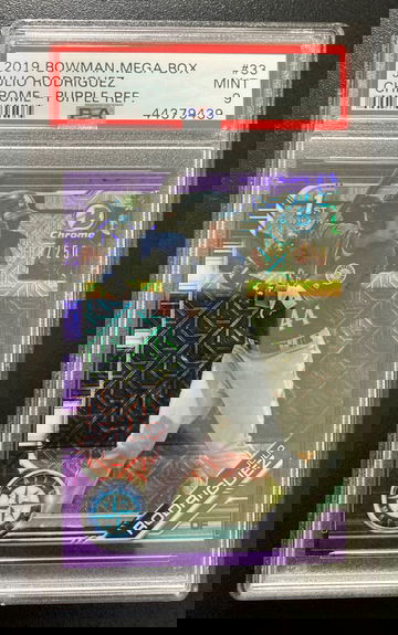 2019 Bowman Chrome Julio Rodriguez Purple Mega Refractor PSA 9