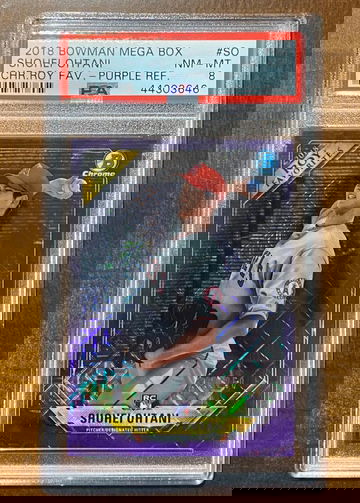 2018 Bowman Chrome Mega Box Purple Refractor Shohei Ohtani /250 RC #ROY-SO PSA 8 NM-MT