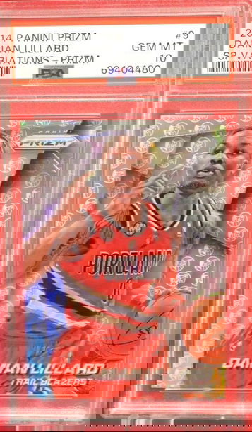 Damian Lillard Prizm Silver SP Photo Variation SILVER 2014 PSA 10