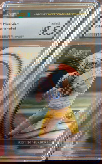 Justin Herbert RC 2020 Select #344 Field Level CSG 9.5 MINT+