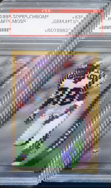 PSA 10 - 1998 TOPPS CHROME RANDY MOSS #35 HOF