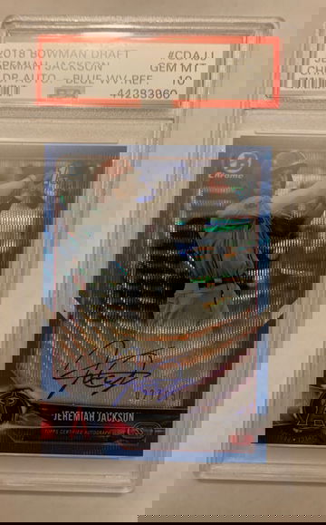 2018 bowman Draft Jeremiah Jackson blue wave auto 